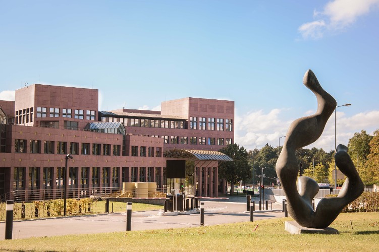 <div class="wysiwyg"><p>In the foreground a bronze sculpture by the Luxembourg artist Lucien Wercollier, temporarily installed in that green space in 2014.</p></div>
